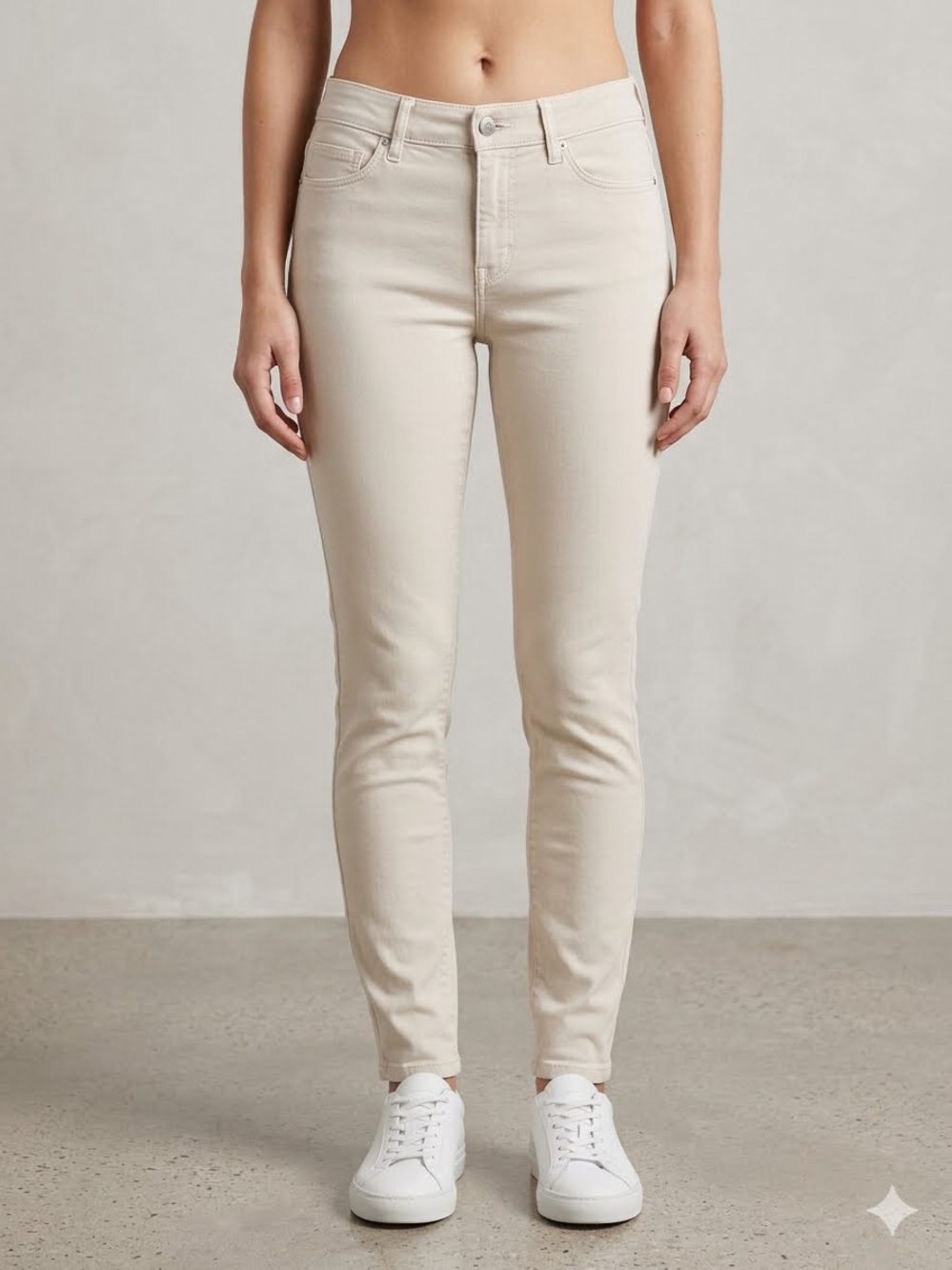 Brody Jeans Mid Rise Skinny Pants 29 Beige Cream Khaki Minimal Stretch Denim